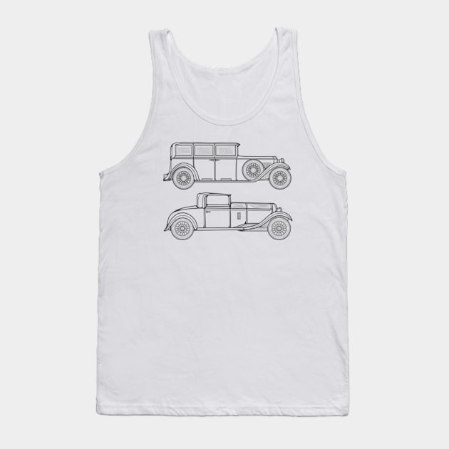 Line Art Classic Car Tank Top by milhad